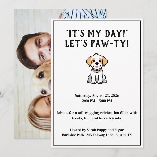 Funny Invitation | dog mom | dog dad (Front/Back)