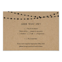 Funny Invitation Reply Card Insert - Rustic Kraft