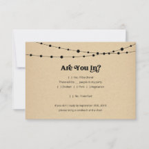 Funny Invitation Reply Card Insert - Rustic Kraft
