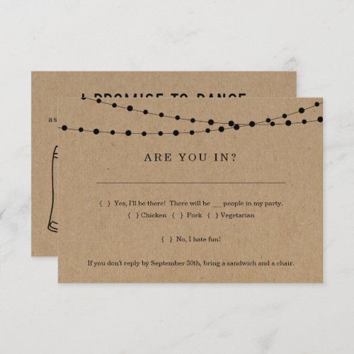 Funny Invitation RSVP Card Insert w_ Song Request