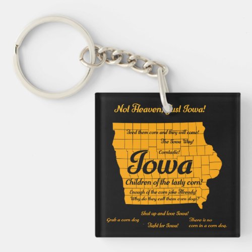 Funny Iowa design Keychain