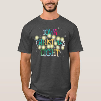 Funny Iowa State Christmas Light Pyjama Cute Tee