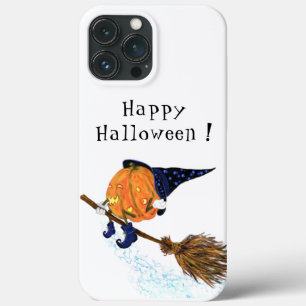 Funny iPhone Case Halloween Witch Pumpkin Flying