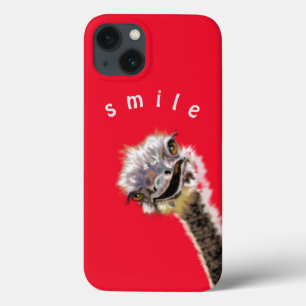 Funny iPhone Case Happy Ostrich - Smile