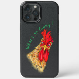 Funny iPhone Case Surprised Rooster - Custom Text