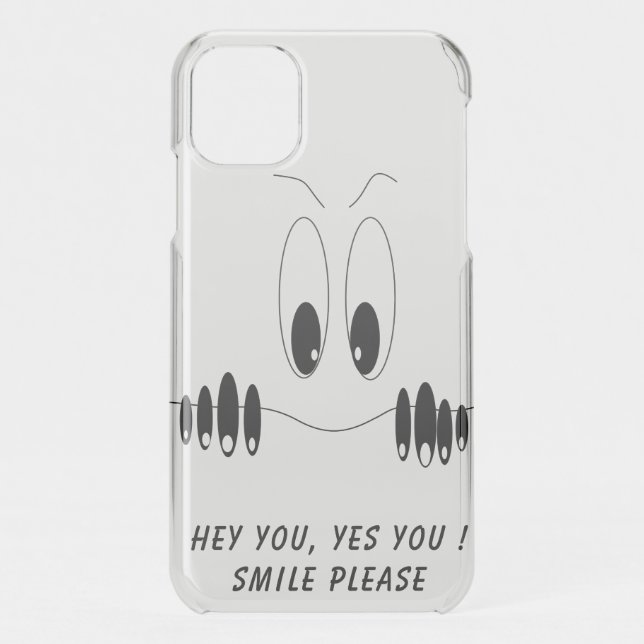 Funny iPhone Case with Curiosity Eyes - Smile (Back)