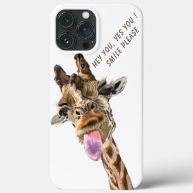 Funny iPhone Case with Playful Giraffe Custom Text