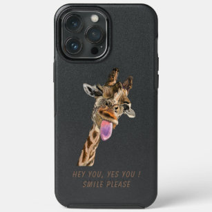 Funny iPhone Case with Playful Giraffe - Smile