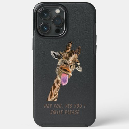 Funny iPhone Case with Playful Giraffe _ Smile