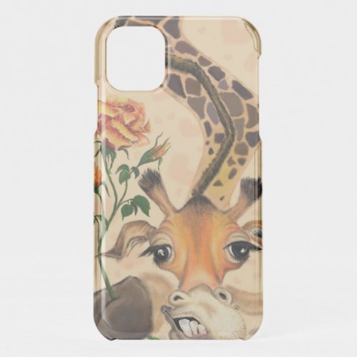 Funny iPhone Case with Romantic Giraffe Gentleman