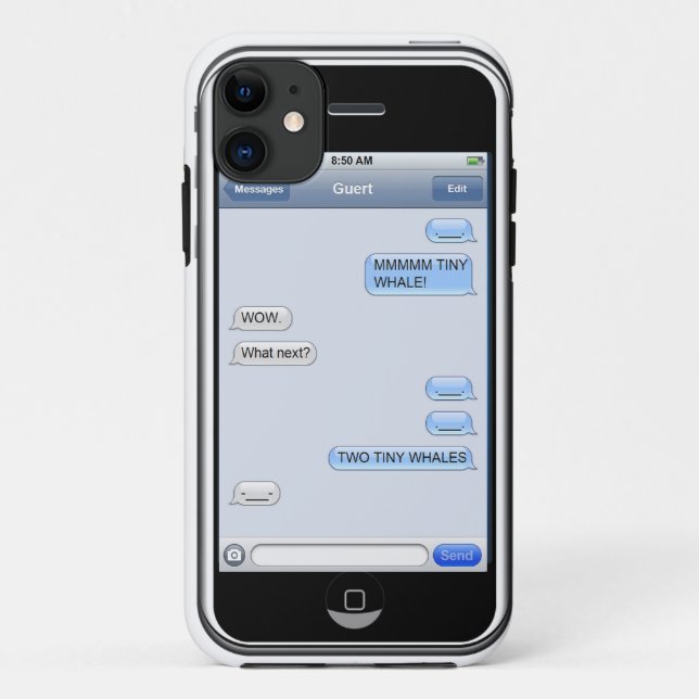 Funny iPhone whale text message Case-Mate iPhone Case (Back)