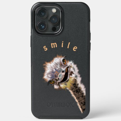 Funny iPhone with Happy Ostrich Smile Custom Text