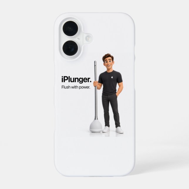 Funny iPlunger Tech Parody Meme Design Iphone Case (Back)