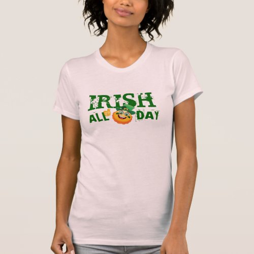 Funny Irish All Day Humor Emoji St Patrick Day T_Shirt