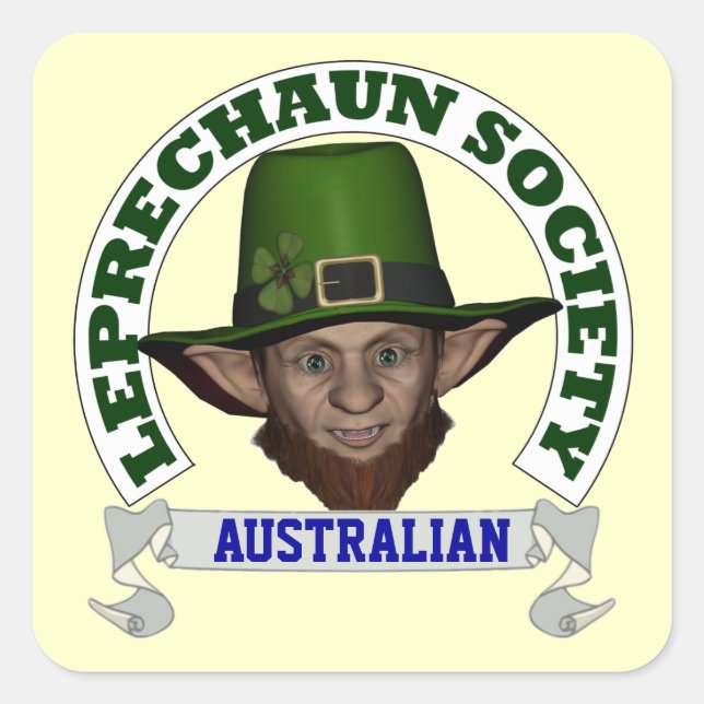 Funny Irish AUSTRALIAN  leprechaun society Square Sticker (Front)