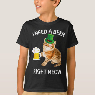 Funny Irish Beer Cat St Patricks Day Drinking With T-Shirt