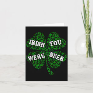 Funny irish beer shamrock cheetah st.patrick's day card