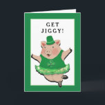Funny Irish Birthday Card<br><div class="desc">Cute pig getting jiggy design including original birthday poem.</div>