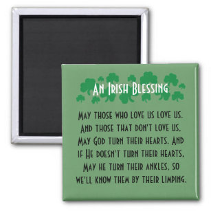 Funny Irish blessing. Fridge art magnet