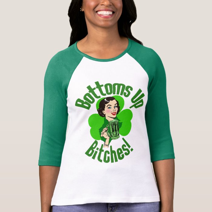 Funny Irish Bottoms Up Tee Shirts