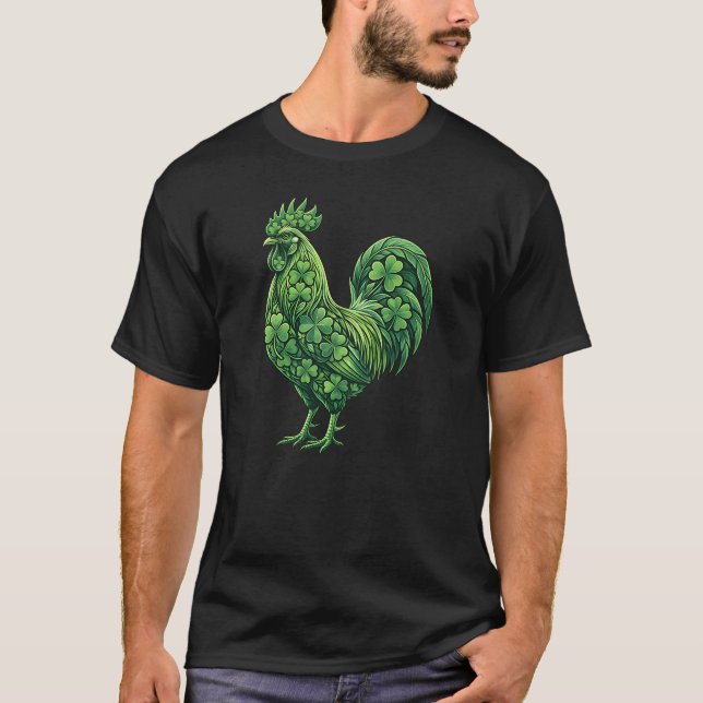 Funny Irish Chicken Rooster St. Patrick’s  T-Shirt (Front)
