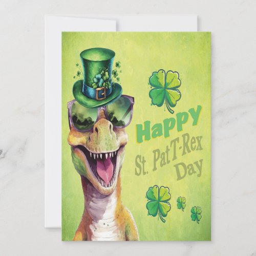 Funny Irish Dinosaur leprechaun St Patricks Day Holiday Card