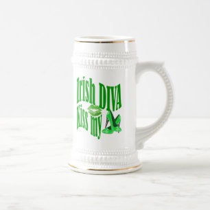 Funny Irish diva  St Patrick's day Beer Stein