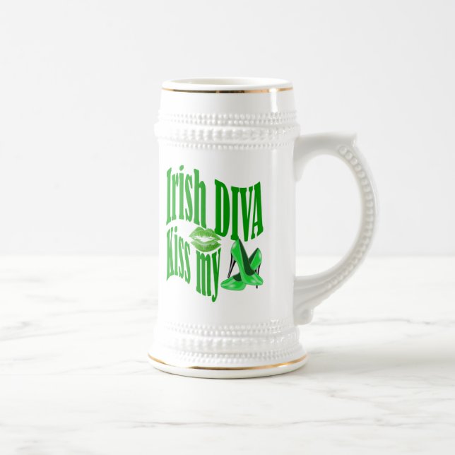 Funny Irish diva  St Patrick's day Beer Stein (Right)