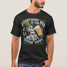 Funny Irish Drinking Tee St Patrick’s Day Skeleton
