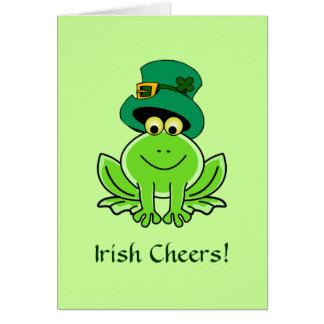 Funny Irish Frog Leprechaun Hat Card
