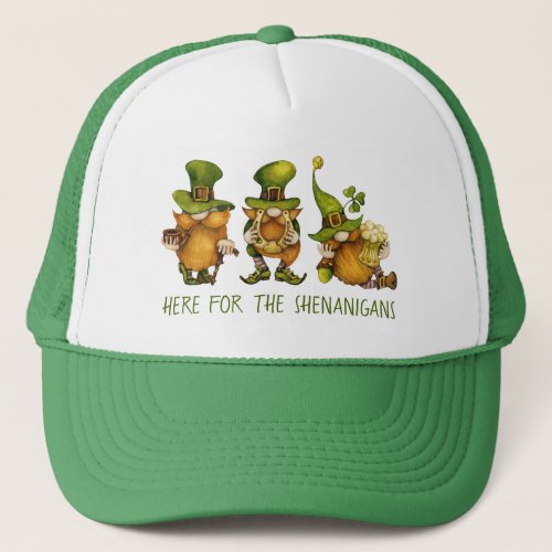 Funny Irish Gnomes Custom St Patricks Day Trucker Hat