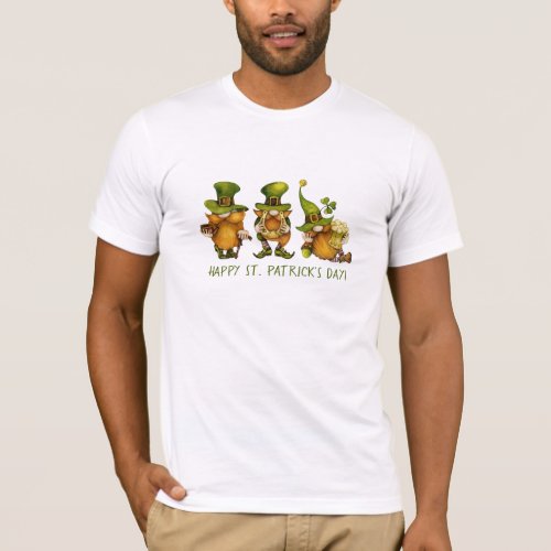 Funny Irish Gnomes Happy St Patricks Day T_Shirt