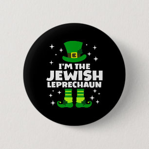 Funny Irish Jewish Leprechaun Happy St Patricks Da Button