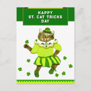 Funny Irish Jig Cat Postcard