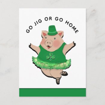 Funny Irish Jig St. Patrick's Day Postcard by ebbies at Zazzle