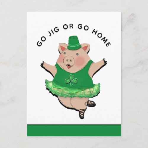 Funny Irish Jig St Patricks Day Postcard