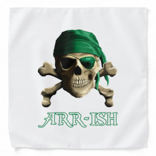 Funny Irish Jolly Roger Pirate Skull ARR-ISH Bandana