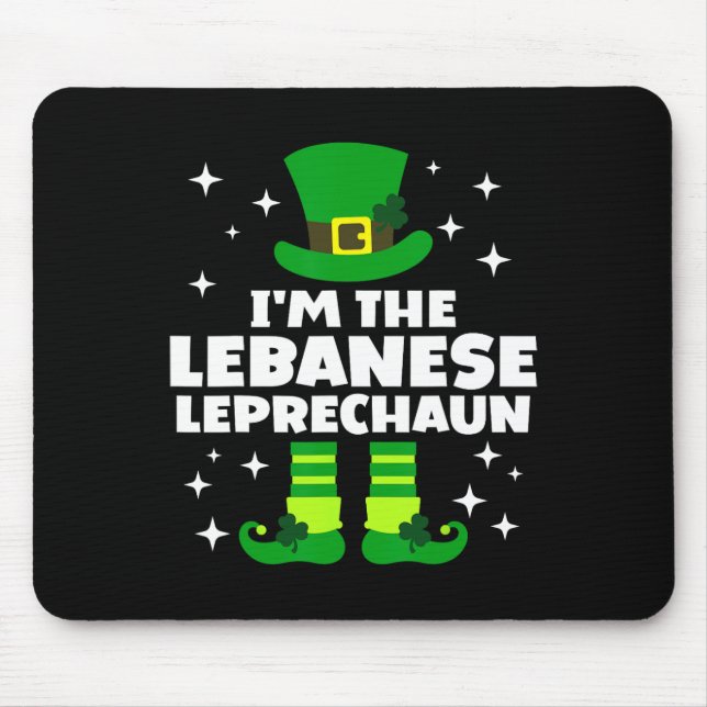 Funny Irish Lebynese Leprechaun St Patricks Day Ir Mouse Pad (Front)