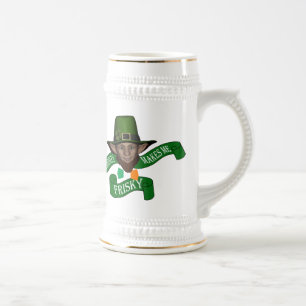 Funny Irish  leprechaun and whiskey Beer Stein