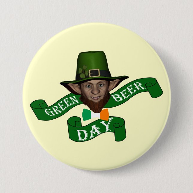 Funny Irish leprechaun Button (Front)