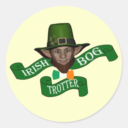Funny Irish  Lucky Leprechaun Classic Round Sticker