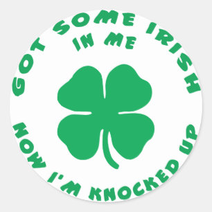 Funny Irish Pregnant Maternity Classic Round Sticker
