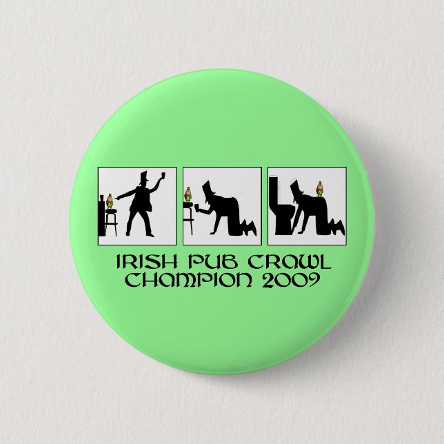 Funny Irish pub crawl Button (Front)