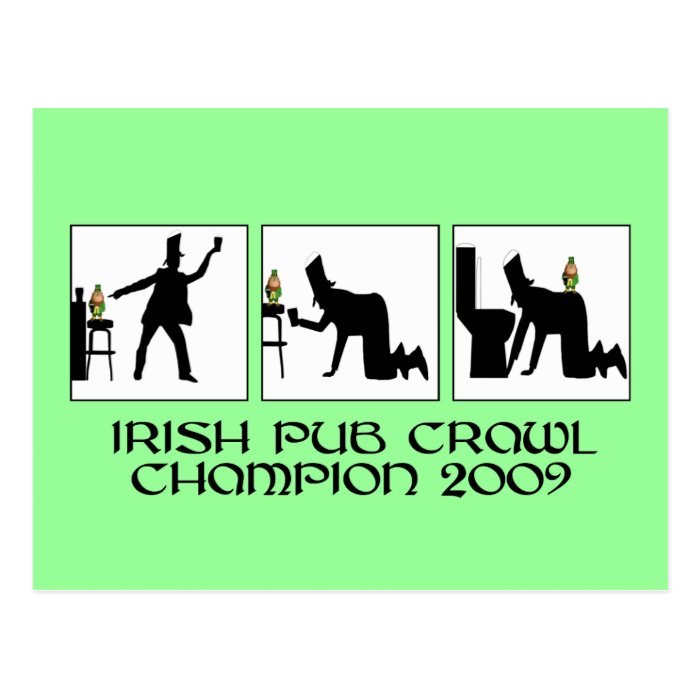 Funny Irish pub crawl Postcards
