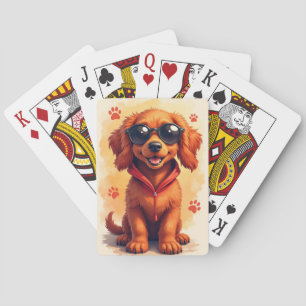 Funny Irish Red Setter Kawaii Dog Poker Cards