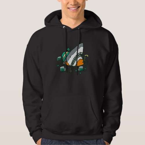 Funny Irish Shark Shamrock St Patricks Day Animal Hoodie