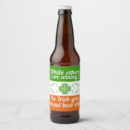 Funny Irish St Patricks Day Beer Label