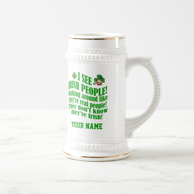 Funny  Irish  St Patrick's day Beer Stein (Right)