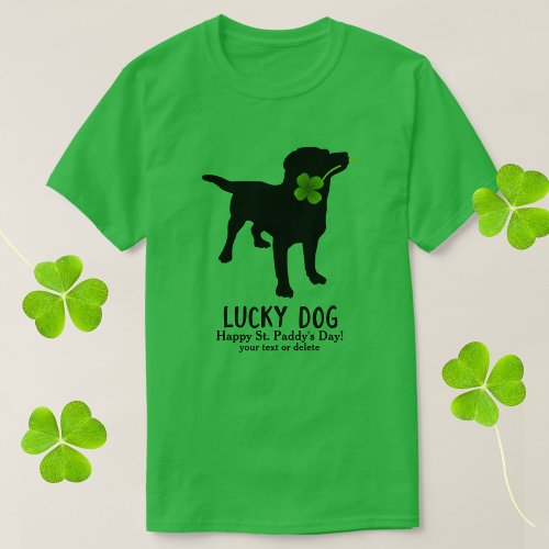 Funny Irish St Patricks Day Black Lab Lucky Dog T_Shirt