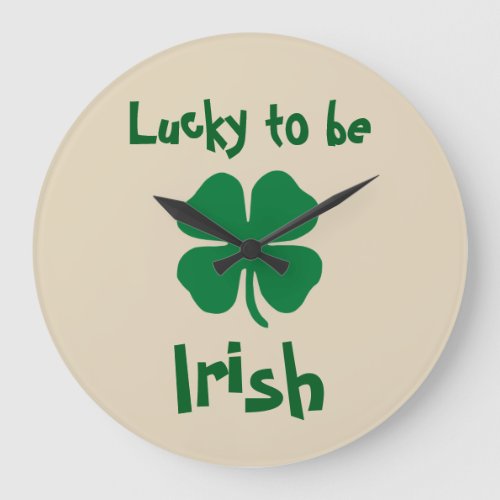 Funny Irish Theme Novelty Wall Decor Large Clock